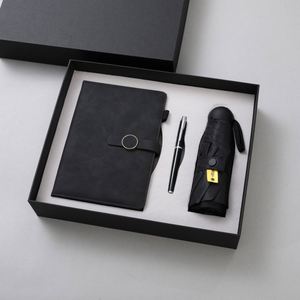 Customizable Diary Pen Gift Set Business Gift Office Stationery Pu Leather Hardcover <b>Journal</b> Notebook With Umbrella and Pen Set - Product Image 1