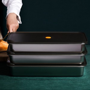 304 Stainless Steel Dumpling <b>Box</b> Rectangle With Lid <b>Large</b> Capacity Food Storage Container Kitchen Sealed Beef Platter Barbecue - Product Image 3