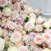 Cascade de fleurs artificielles en plastique YUNLY personnalisée, décoration de mariage, ensemble complet, modèle YUN-A-50