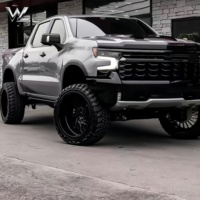 Jantes Turbine DUB Noir Brillant 20 22 24 Pouces 6x139.7 6x135 pour Chevy Silverado Ford F150 RAM Truck