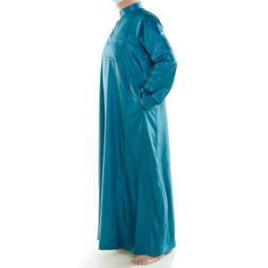 新デザインサウジアラビアThobe Jubahインドネシアイスラム教徒のドレスグリーン、ネイビー、ブラック男性アバヤファッション - Product Image 4