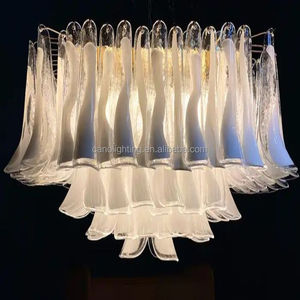 Spectaculaire Moderne Murano Glazen Kroonluchter Of <span class=keywords><strong>Flush</strong></span> <span class=keywords><strong>Mount</strong></span> Zwart Goud Metalen Kroonluchter Ontwerpers Glazen Hanglamp - Product Image 3