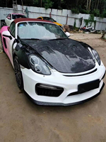 适用于保时捷 981 碳纤维车身套件 981 升级版 GT4 RS 风格碳纤维引擎盖保险杠