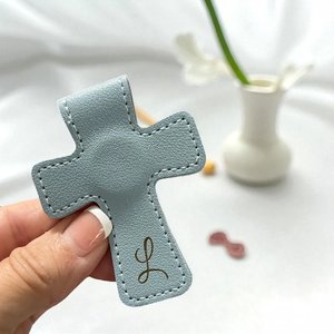 Personalized Leather Cross Bookmark Cross Shaped Leather Magnetic Christian Bookmark Clip Engraved Magnetic <strong>Book</strong> <strong>Accessory</strong> - Product Image 6