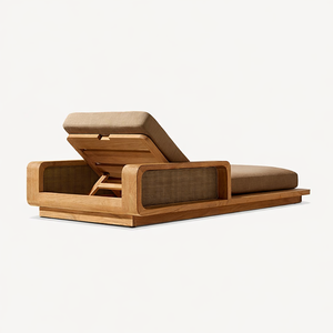 Chaise longue d'extérieur moderne pour villa, chaise longue confortable en teck pour hôtel, chaise longue de piscine pour complexe hôtelier, mobilier de plage - Product Image 4