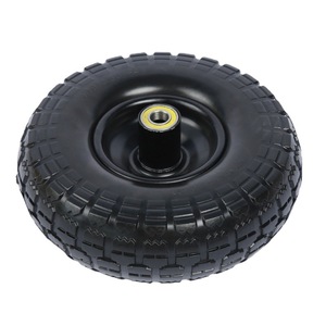 Cheng Jin Vehicles 4.10/3.50-4 PU Foam Caster Wheel Solid High Load Bearing Black 90kg Capacity - Product Image 5