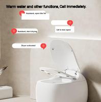 WC intelligent électrique avec chasse d'eau automatique par capteur au pied, siphon en S et télécommande pour salle de bain principale