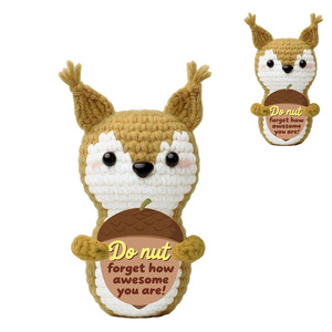 Cross-border best-selling handmade yarn custom <b>doll</b>, cute little squirrel yarn <b>doll</b>, positive energy card yarn <b>doll</b> - Product Image 1