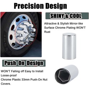 <span class=keywords><strong>Cache</strong></span>-écrous de roue de 33 mm (4-1/4 po) à visser, à dessus plat, de remplacement pour semi-remorques <span class=keywords><strong>Volvo</strong></span> International - Product Image 3