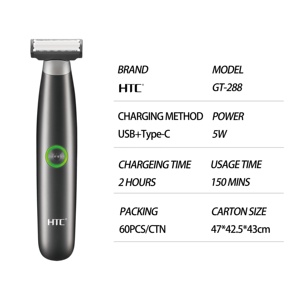 เครื่องโกนหนวดไฟฟ้าสำหรับผู้ชาย <span class=keywords><strong>HTC</strong></span> GT-288 ROHS เครื่องโกนหนวดไฟฟ้าแบบกันน้ำ USB คาร์บอนเหล็กลิเธียมแบตเตอรี่ผู้ชาย - Product Image 6