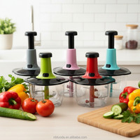 Handmatige groentehakker 1500ml, voor groenten, uien en knoflook, handmatige keukenhakker voor voedselbereiding
