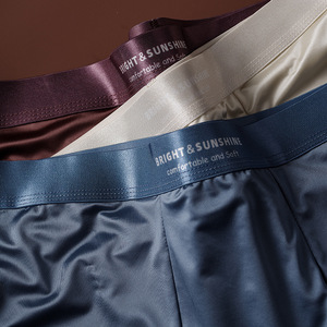 10A biancheria intima da uomo di lusso satinata leggera antibatterica cavallo traspirante liscio <span class=keywords><strong>senza</strong></span> soluzione di continuità in seta intrecciata con Logo in maglia a vita - Product Image 3