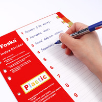 Foska 1-5 1-10 1-12 Onglets Colorés Multipercés 11 Trous Design Épais et Durable Diviseurs de Fichiers A4 Standard pour Classeurs à 2, 3 ou 4 Trous