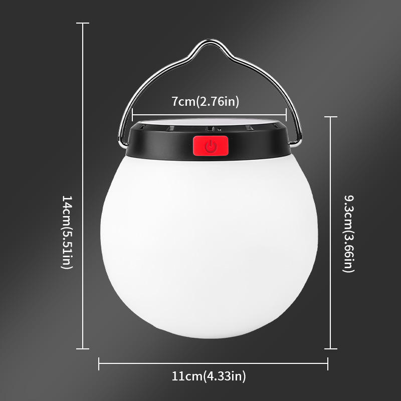 F-02A - Solar-powered Round Camping Lamp + USB Cable (Rechargeable)