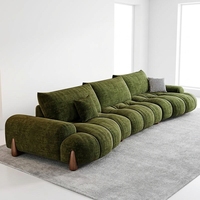 Canapé de salon minimaliste de luxe, design incurvé, assise profonde, tissu chenille vintage, bois massif, une place, adapté