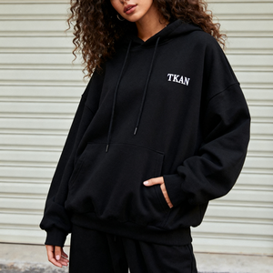 Sweat-shirt à capuche personnalisé pour femme TKAN303, pull en molleton tricoté Y2K, surdimensionné brodé avec doublure respirante pour l'hiver - Product Image 1