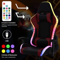Chaise de jeu RGB ALINUNU à prix de gros, ergonomique, avec massage à 7 points, haut-parleurs et éclairage LED