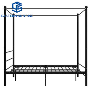 Cadre de lit en métal au design <span class=keywords><strong>simple</strong></span>, robuste, pour lits simples, doubles et queen, moderne, durable et économique, idéal pour les chambres locatives ou pour le personnel. - Product Image 3