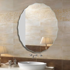 Espejo de Maquillaje de Baño de Vidrio Irregular Dorado Vintage Moderno con Marco de Aluminio Personalizado para Decoración de Sala de Estar <span class=keywords><strong>Ecoliving</strong></span> - Product Image 2