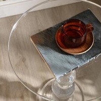 Table basse ronde transparente minimaliste moderne de luxe, table d'appoint compacte mobile en acrylique pour canapés, salons, usage domestique