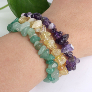 Polished Crystal Gravel Drilled Mixed Color Crystal Chips <b>Bracelet</b> - Product Image 3