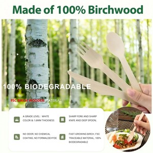 ملاعق خشبية صغيرة للحلويات قابلة للاستخدام مرة واحدة بطول 95 ملم، أدوات مائدة خشبية طبيعية بالجملة - Product Image 3