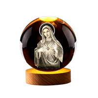 Estatuilla de crucifijo de Pascua cálida LED recargable Cruz de cristal 3D Jesús para luces de noche de luna Católica Cristiana para dormitorio