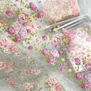 1Pc 100cm Flower Nail Foils for <b>Transfer</b> Paper Floral <b>Stickers</b> Rose Nails Wraps Tulip Nail Art Decorations - Product Image 6