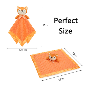 Manta de Seguridad Fox Naranja Suave para Bebé, Peluche Unisex, Regalo para Recién Nacidos y Niños Pequeños, Juguete de Peluche de 16 Pulgadas - Product Image 2