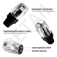 Vert Rouge Bleu RGB Pneu Jante Gaz Valve Ampoule avec Batterie Pneu Roue Atmosphère Décorative Led Lumière pour Voiture Moto Vélo