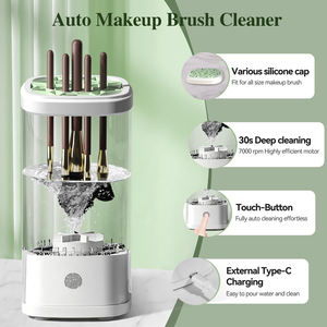 Limpiador automático de brochas de maquillaje eléctrico de gran venta, limpiador de esponjas de belleza y polvos compactos, caja de almacenamiento - Product Image 4