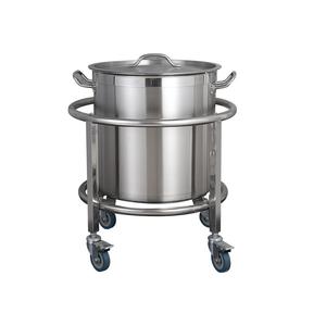 Yolecen Seau en acier inoxydable isolé commercial huile scellée chariot à roues universel seau à eau bouillante épaissie pour pots à soupe - Product Image 5