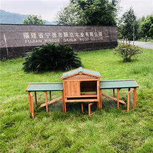 SDR003-D Modern lüks çift çalıştırmak ahşap tavşan kafesi tavşan kafesi sürüngen kafes tavşan kafesi açık tavuk Coop Pet House - Product Image 6