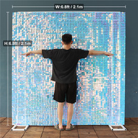 Paillettes fond mur paillettes fête d'anniversaire décoration magnifique décoration fond bleu mariage Photo stand toile de fond
