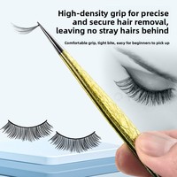 Pinset Bulu Mata Logam Anti-Statis Warna Gradasi Profesional, Alat Pembuat Kipas Volume Akurasi Tinggi untuk Salon Kecantikan