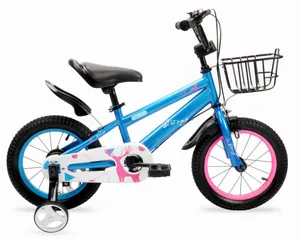 Bicicleta para niños de 12 ", 14" y 16 "para niñas de 2 a 7 años con ruedas de entrenamiento, bicicletas de crucero de una sola velocidad para niños