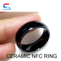 Bague de paiement RFID NFC étanche NTAG424 DNA, bague intelligente NFC 13,56 MHz en céramique