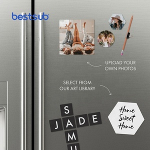BestSub Sublimación personalizada Espacios en blanco Imanes rectangulares medios modernos Jarrón de recuerdo Pizarra magnética Imán de nevera-Disponible - Product Image 3
