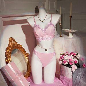Bikini <strong>Cute</strong> Outfit Bra Panties Cosplay <strong>Japanese</strong> Underwear Pink Sweet Sexy Lace <strong>Lingerie</strong> 2 Piece Set - Product Image 1