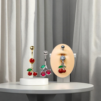 2025 nouveau cristal cerise ventre anneau nouveau nombril à la mode Piercing pour les femmes Offre Spéciale corps bijoux acier chirurgical Piercing