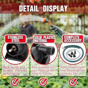 Kit de <span class=keywords><strong>pompe</strong></span> de transfert d'<span class=keywords><strong>eau</strong></span> portable auto-amorçante pour mini-perceuse manuelle, avec tuyau d'aspiration et de refoulement pour <span class=keywords><strong>eau</strong></span>, huile, fluides et buses en plastique - Product Image 3