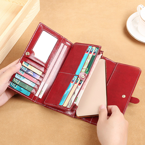 Portafoglio Lungo da <span class=keywords><strong>Donna</strong></span> in <span class=keywords><strong>Vera</strong></span> <span class=keywords><strong>Pelle</strong></span> Vintage con Blocco RFID Porta Carte Pochette - Product Image 4