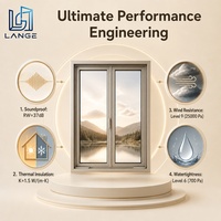 Fenêtre en aluminium à cadre fin de 9,5 mm, à ouverture latérale vers l'intérieur, inclinable et pivotante, insonorisée, à rupture de pont thermique, pour villa de luxe