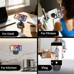 Support magnétique pour téléphone à ventouse électrique 360° °   Miroir rotatif pliable pour pare-brise, tableau de bord, bureau, salle de sport, surface lisse - Product Image 6