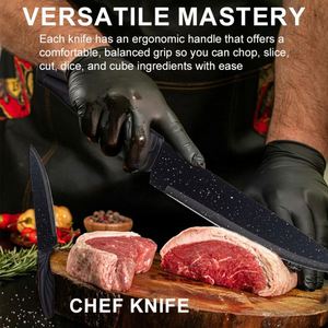 High Quality 18 Pcs <b>Kitchen</b> Knife Set Double-layer Non-stick Coating Sharp Knives Kit With Sharpener <b>Scissors</b> Pizza Cutter Tool - Product Image 4