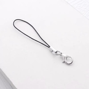 Accessoires de bijoux DIY : Cordon noir avec fermoir mousqueton en métal pour porte-clés ou pendentif - Product Image 3