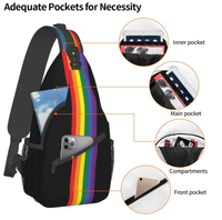 Benutzerdefinierte Regenbogen LGBTQ Pride Umhängetasche für Schwule Männer, Hochwertiges Design, Outdoor Crossbody-Tasche, Schultertasche, Brusttasche, Alltagstasche