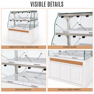 Vitrina Exhibidora de Alimentos Comercial, 220V 150W, de Vidrio, para Panadería, Buffet, Restaurante, Cafetería, Supermercado, Servicio de Alimentos - Product Image 4
