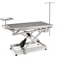 Table d'opération vétérinaire XY ACS07 avec inclinaison latérale unilatérale, réglage électrique de la hauteur et plateau en acier inoxydable