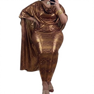 Châle long ethnique africain de luxe imprimé numériquement de haute qualité pour femme, motif floral, estampage doré, paillettes, style Somalien Dirac et Soudanais Toub - Product Image 1